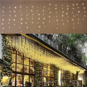 LED Ceiling Icicle Lights, 16.4FT 216 LEDs 8 Modes Twinkle Hanging Fairy String